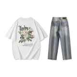 Set (White Tops+Yellow Mud Pants)