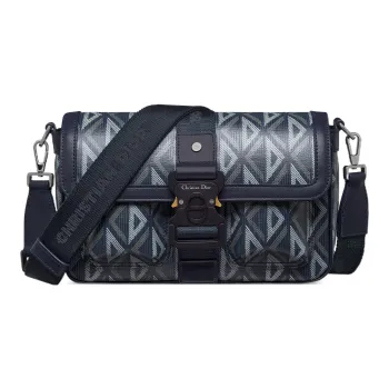 DIOR Canvas Shoulder Bag, Crossbody Bag Men's Marine Blue