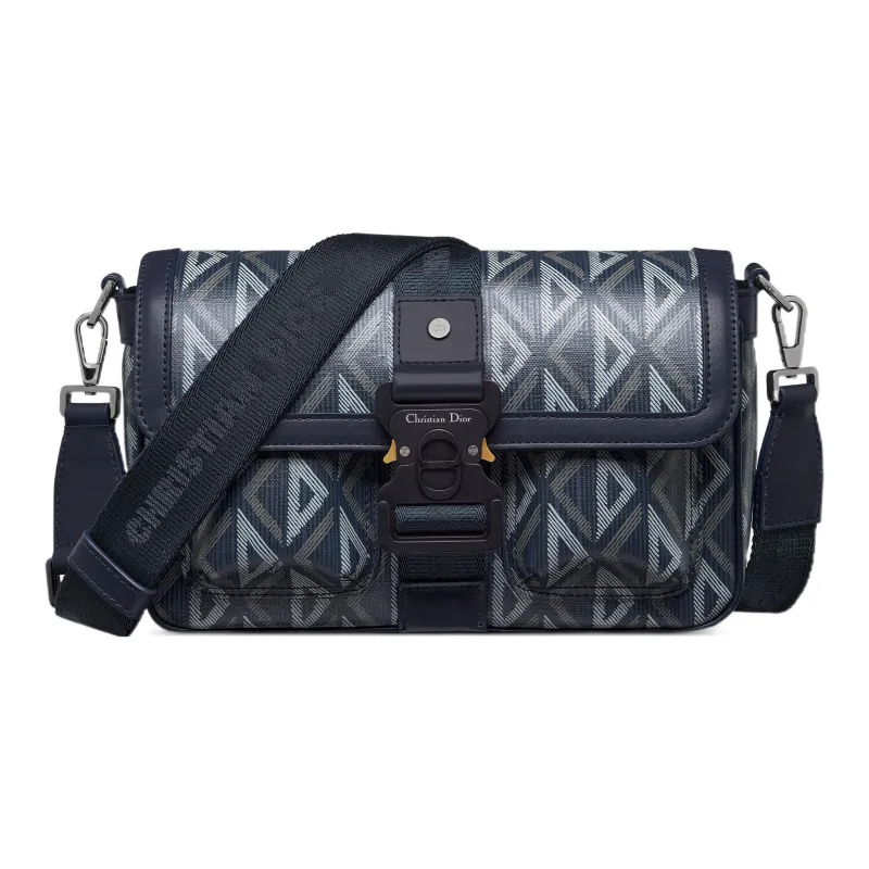 DIOR Canvas Shoulder Bag, Crossbody Bag Men's Marine Blue-0