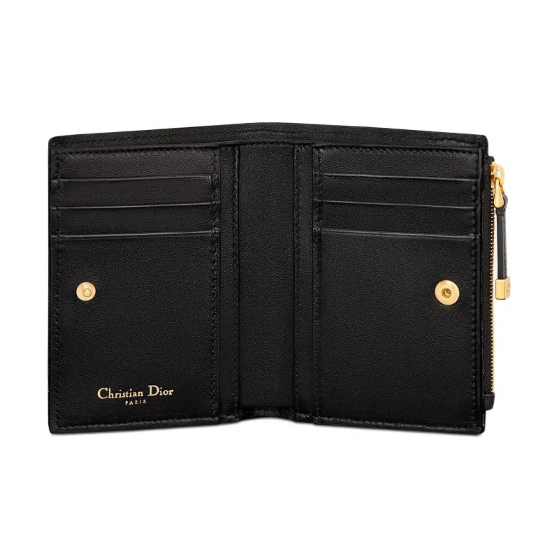 DIOR Caro Calfskin Wallet Women's Black-3