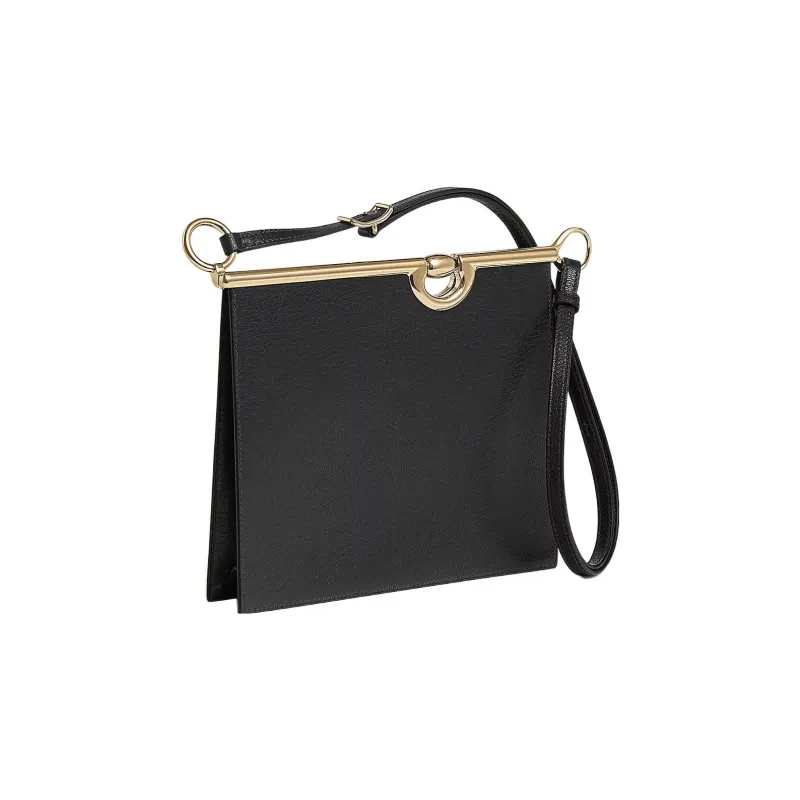 HERMES Mors De Bride Chamkila Goat Skin Crossbody Bag Shoulder Bag Women's 89 Noir Black-1
