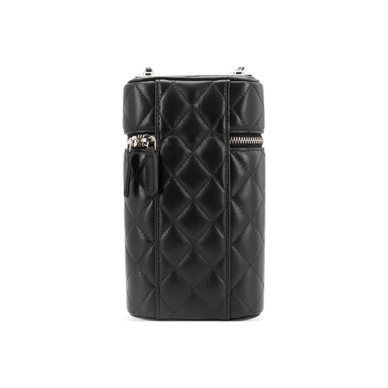 CHANEL Trendy Cc Sheepskin Shoulder Bag With Cell Phone Pouch Women's Black-2