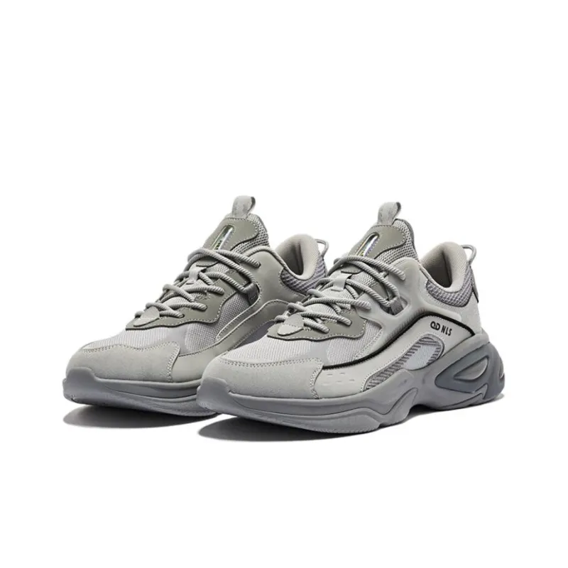 QIAODAN Anti Slip Wear Resistant Low Top Sports Casual Shoes Men's Silent Gray-2