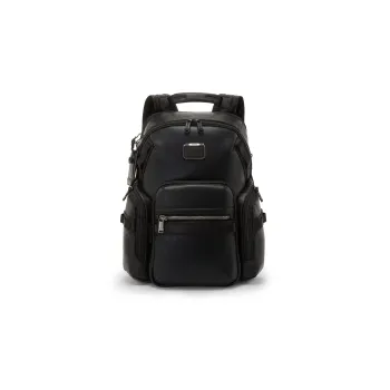 TUMI Leather Backpack Men's Black