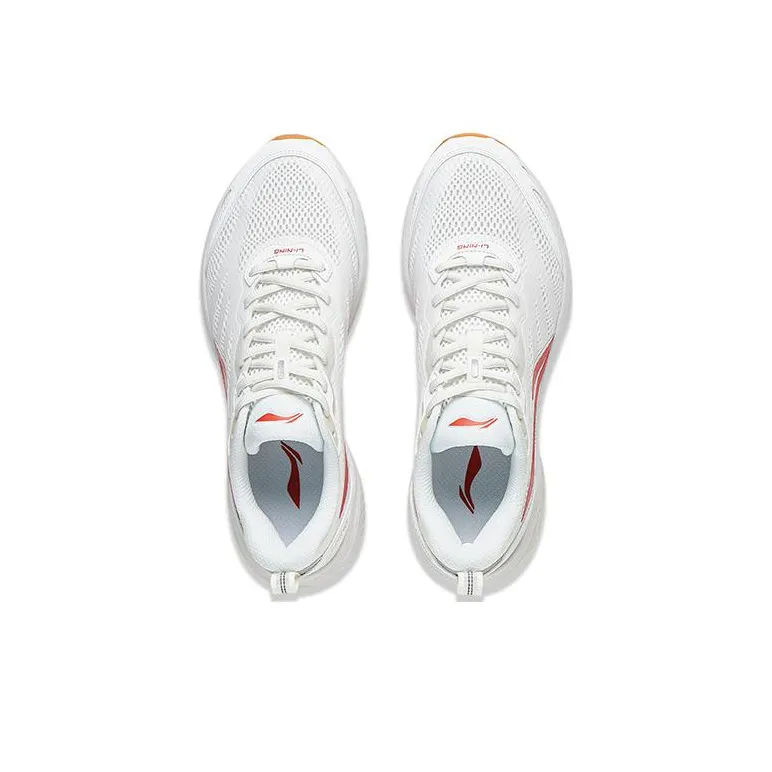 LiNing Anti Slip Wear Resistant Low Top Casual Running Shoes Men's White Red-2