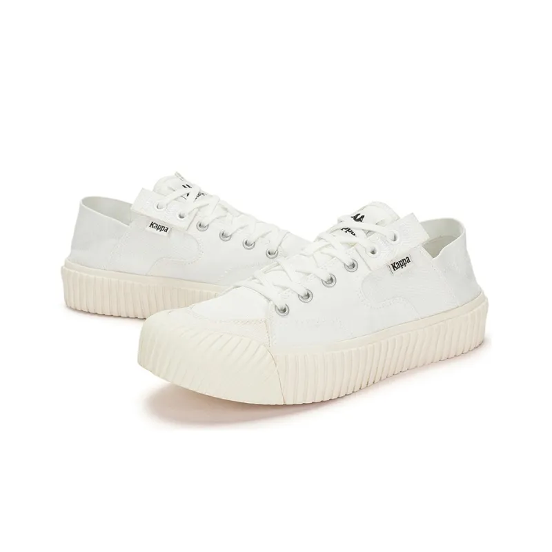 Kappa Anti Slip Wear Resistant Low Top Skateboard Shoes Unisex White-3