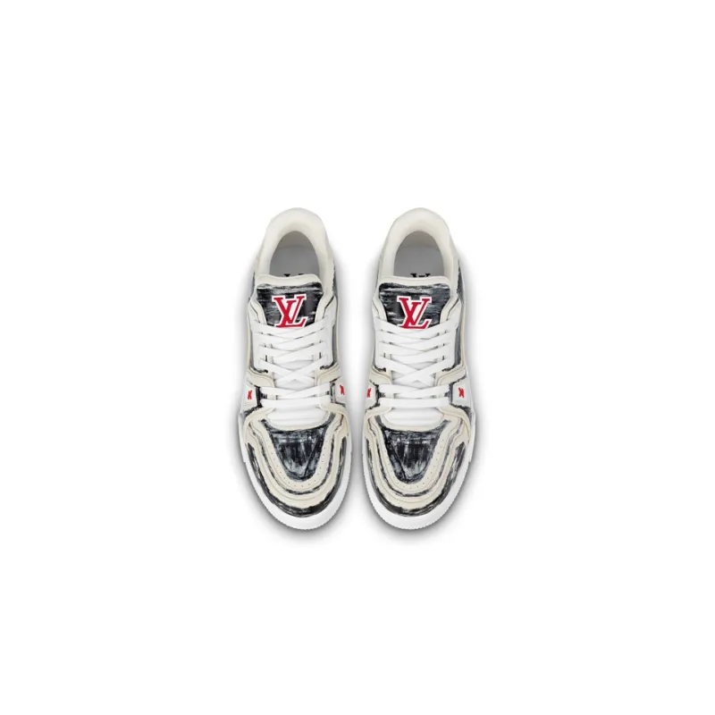 LOUIS VUITTON Trainer Colored In White Black-3