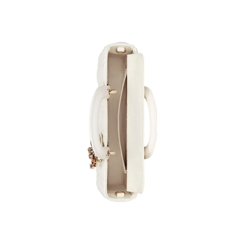 DIOR Lady D JOY Sheepskin Lady Dior Bag, Shoulder Bag, Crossbody Bag, Handbag Medium Size Women's White-2