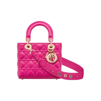DIOR Lady DiorMy ABCDior Lambskin Shoulder Bag Crossbody Bag Handbag Small Size Women's Rose Red