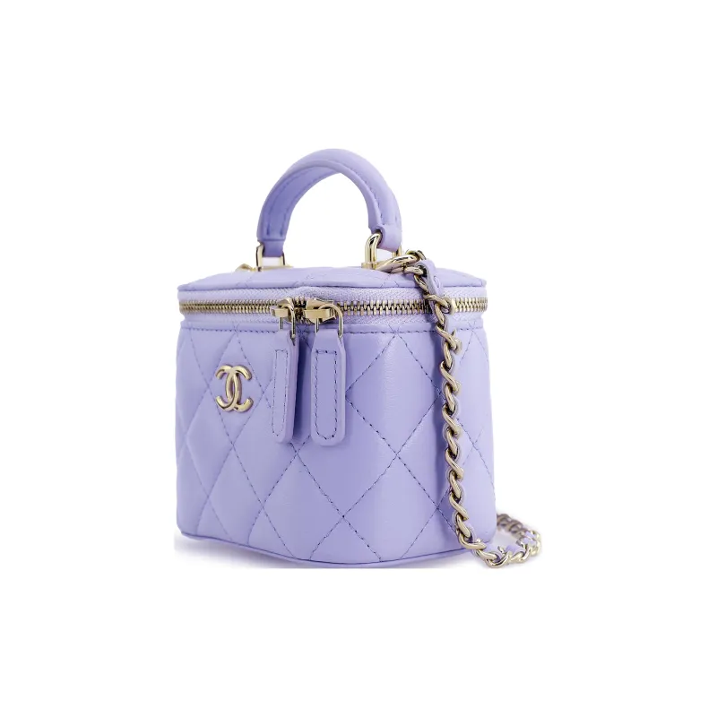 CHANEL Sheepskin Box Bag, Handbag, Shoulder Bag, Crossbody Bag Mini Women's Lavender Light Purple-2