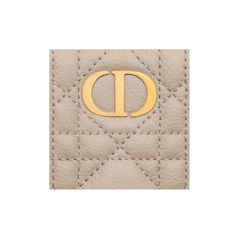 DIOR Caro Calfskin Wallet Women's Light Umber-3