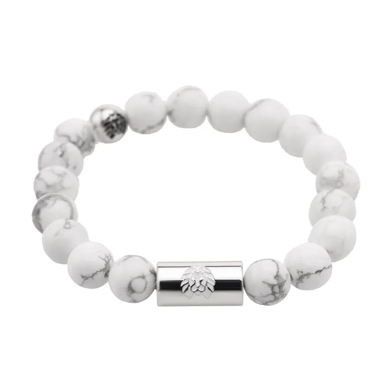 Rastaclat White Turquoise Small Lion Bracelet Chinese Style Beaded Bracelet Unisex-2