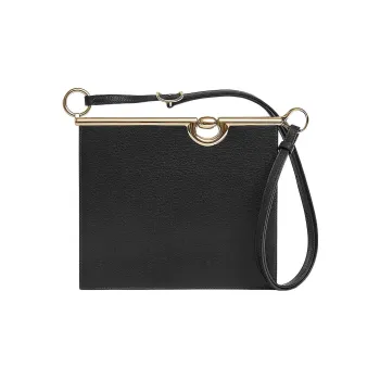 HERMES Mors De Bride Chamkila Goat Skin Crossbody Bag Shoulder Bag Women's 89 Noir Black