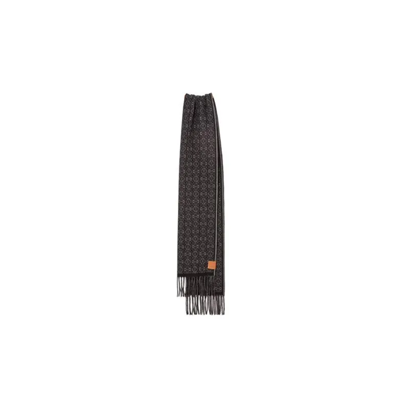 LOEWE Knit Scarves Women's Black/Gray-0