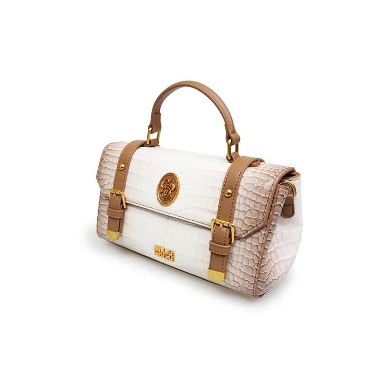 Disney Minnie Series PU Satchel Bag One Shoulder Handbag Crossbody Bag Clutch Women's Brown-1