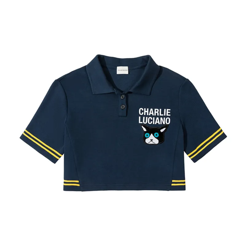 Charlie Luciano Polo Shirt Women's Navy Blue-0