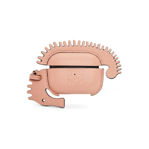 LOEWE Calfskin Sea Horse AirPod Earphone Case Women's Pink