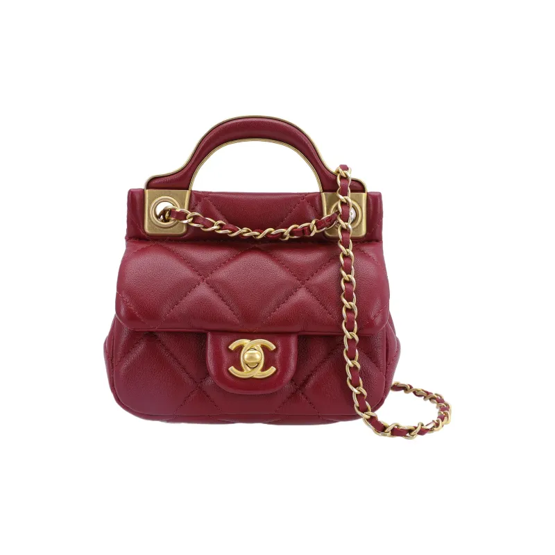 CHANEL Calfskin Trendy Hanger Closure Cover Bag Shoulder Bag Women's Burgundy-1