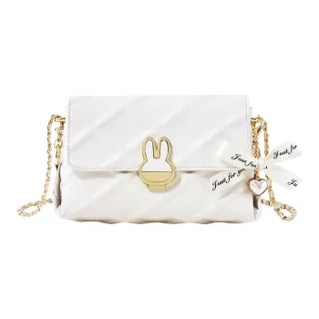 Miffy PU Shoulder Bags With Chain Crossbody Bags Regular Women's White/Black