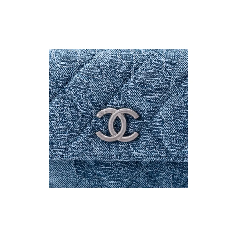 CHANEL 23P SS Denim Flap Bag, Shoulder Bag, Crossbody Bag Mini Women's Washed Blue-4