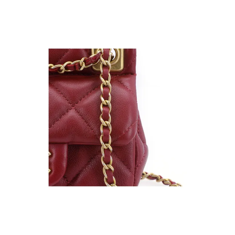 CHANEL Calfskin Trendy Hanger Closure Cover Bag Shoulder Bag Women's Burgundy-5
