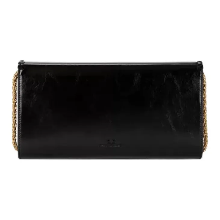 Elisabetta Franchi Polyester One Shoulder Crossbody Clutch Women's Black-4