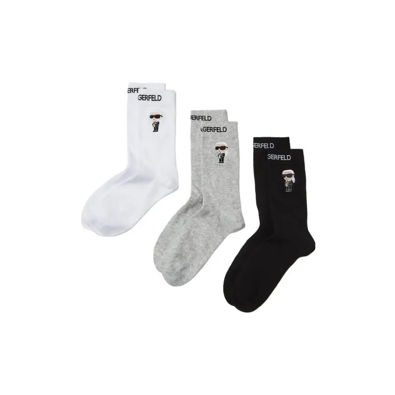 KARL LAGERFELD / Karl Lagerfeld Jeans Ikon Intarsia knit Socks Pack Of Three-0