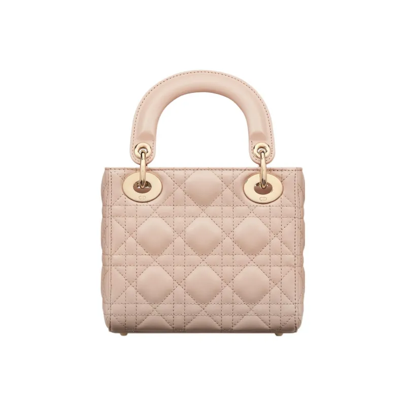 DIOR Lady Dior Thin Sheepskin Dior Bag Shoulder Bag Crossbody Bag Handbag Mini Women's Caramel Beige-2