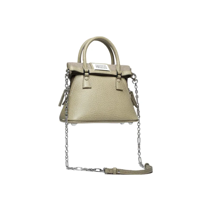 Maison Margiela 5AC Grained Calfskin Dome Bag, One Shoulder, Portable Mini Women's Light Umber-1