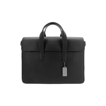 COACH Sullivan Cow Leather Document Bag Handbag Shoulder Bag Crossbody Bag Large Size Men's Black