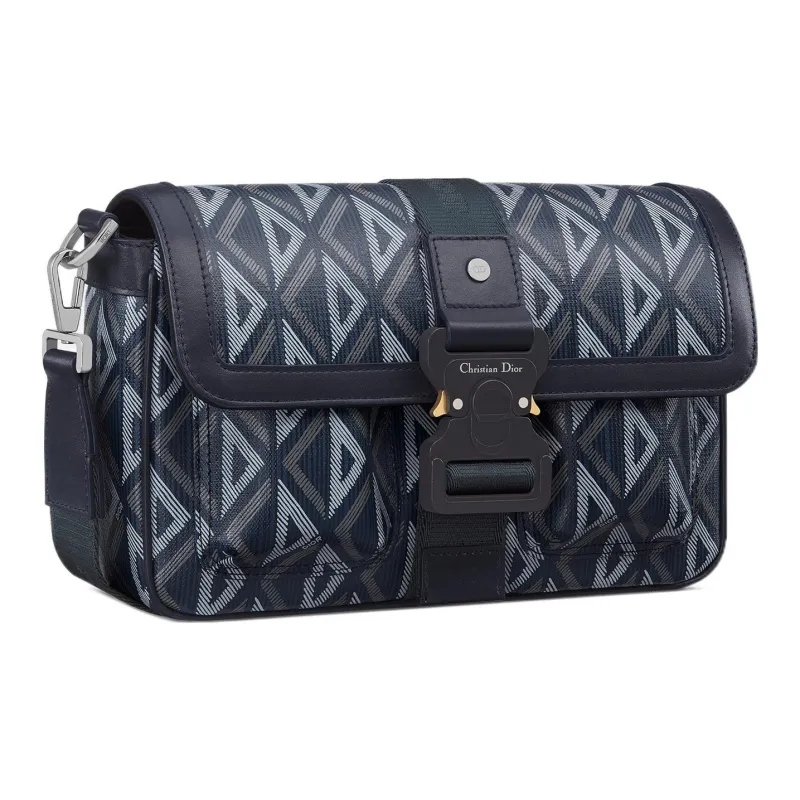 DIOR Canvas Shoulder Bag, Crossbody Bag Men's Marine Blue-2