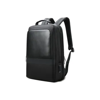 BOPAI Microfiber Synthetic Leather Hidden Pocket Backpack Regular Men's Classic Black