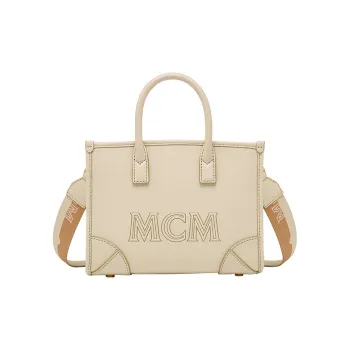 MCM MünchenVisetos Leather Tote Bag, Shopping Bag, Handbag Mini Women's Wheat