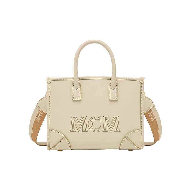 MCM MünchenVisetos Leather Tote Bag, Shopping Bag, Handbag Mini Women's Wheat-0