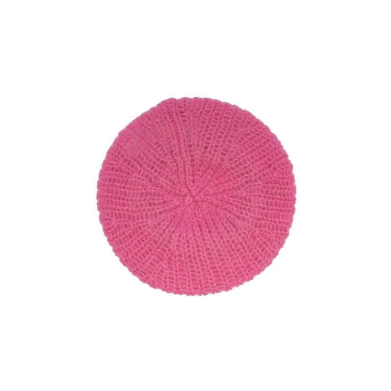 GANNI Logo Embroidered Knit Beret Beanie-1