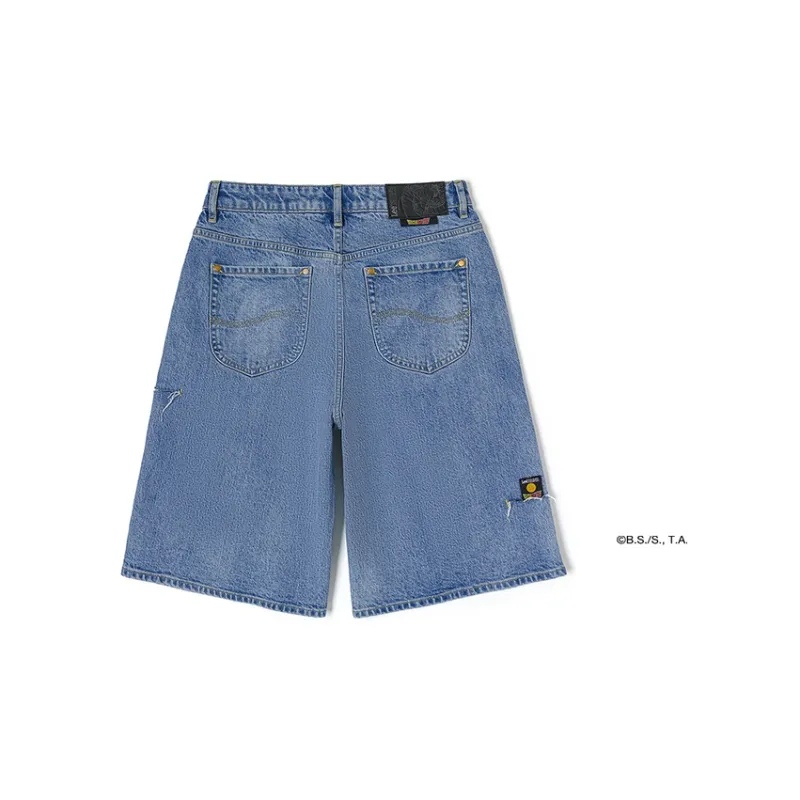Dragon Ball X Lee X Dragon Ball Co brand Denim Shorts Women's Light Blue-2