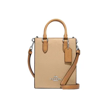 COACH N/S Pebbled Leather Tote Bag, Shopping Bag, Handbag, Shoulder Bag, Crossbody Bag Small Size Women's Brown