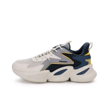 QIAODAN Slip Resistant, Abrasion Resistant, Breathable, Lightweight Low Top Running Shoes Men's White Blue
