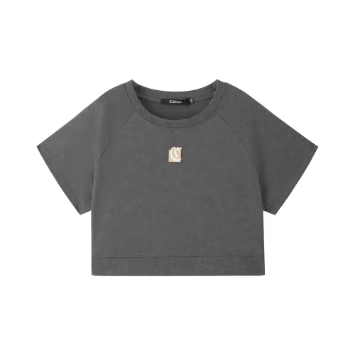 Cabbeen Crop Tops Women's Dark Gray