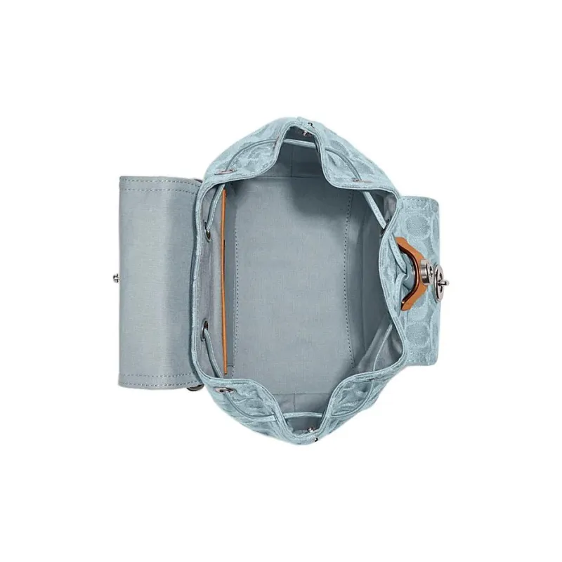 COACH Riya Fabric Backpack Medium Size Women's Blue-3