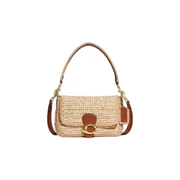 COACH Tabby Fabric Messenger Bag Crossbody Bag Shoulder Bag Large Size Women's Brown