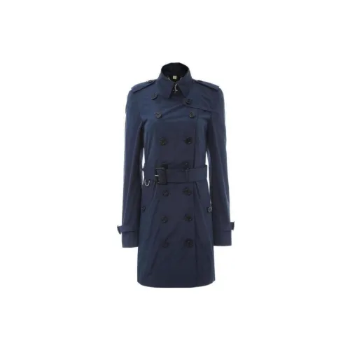 Burberry Trench Coats Women's Navy Blue