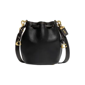 COACH Camila Cow Leather Bucket Bag, Shoulder Bag, Crossbody Bag Small Size Women's Black