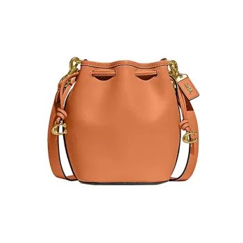COACH Camila Cow Leather Bucket Bag, Shoulder Bag, Crossbody Bag Regular Women's Orange
