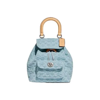 COACH Riya Fabric Backpack Medium Size Women's Blue