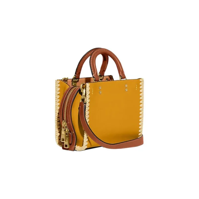 COACH Rogue Cow Leather Square Bag Handbag Shoulder Bag Crossbody Bag Small Size Women's Goldilocks Yellow-1