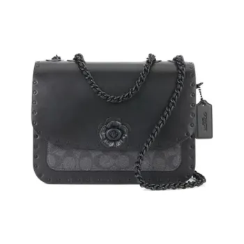 COACH Madison Leather Small Square Bag Shoulder Bag Crossbody Bag Women's Black