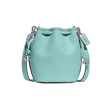 COACH Camila Cow Leather Bucket Bags Shoulder Bag Crossbody Bag Small Size Women's Cyan