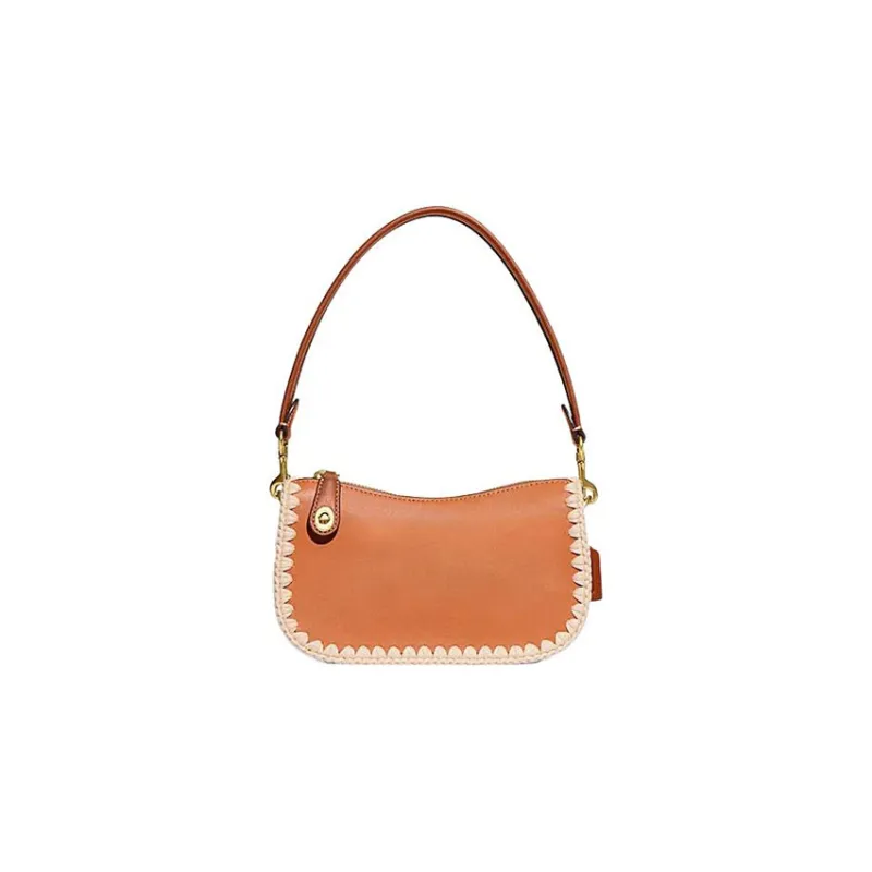 COACH Swinger Cow Leather Shoulder Bag, Handbag, Shoulder Bag Women's Orange-0