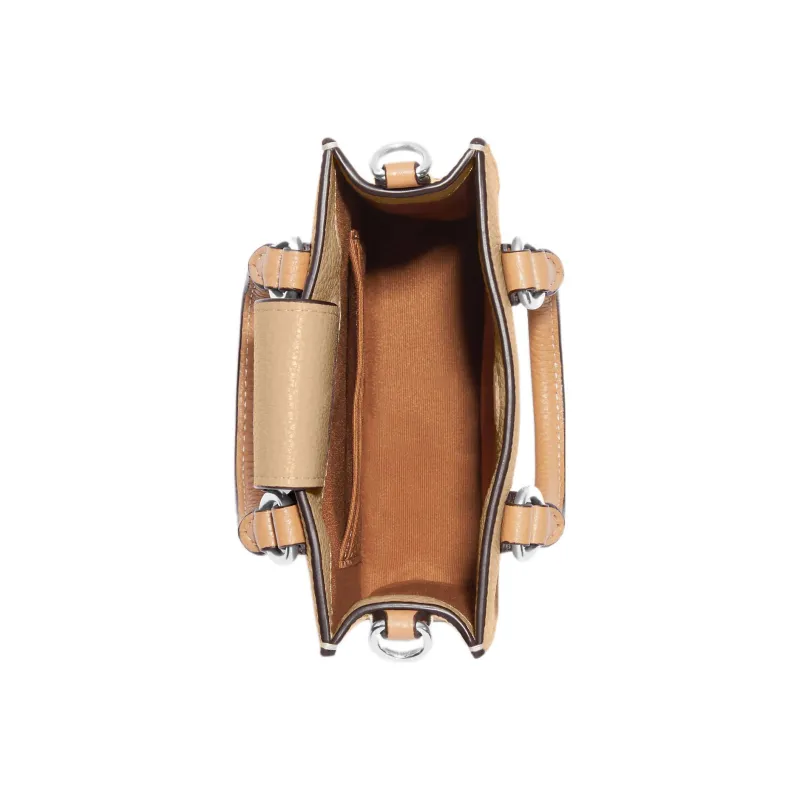 COACH N/S Pebbled Leather Tote Bag, Shopping Bag, Handbag, Shoulder Bag, Crossbody Bag Small Size Women's Brown-2